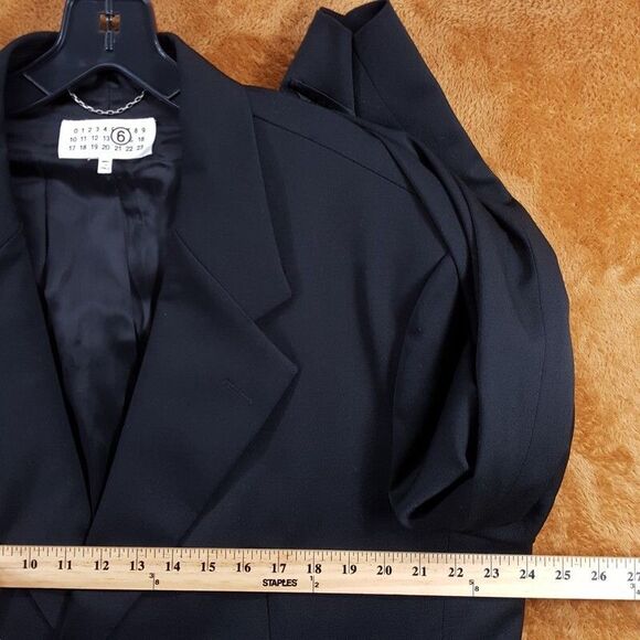 MM6 Maison Margiela Suit Jacket Mens Size 48 Black Oversized Fit Wool $1400 - Picture 9 of 12